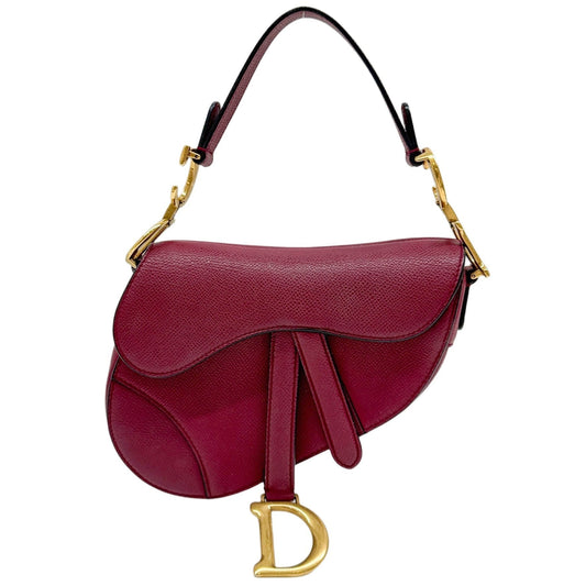 Mini Saddle Pale Red Leather Hand Bag