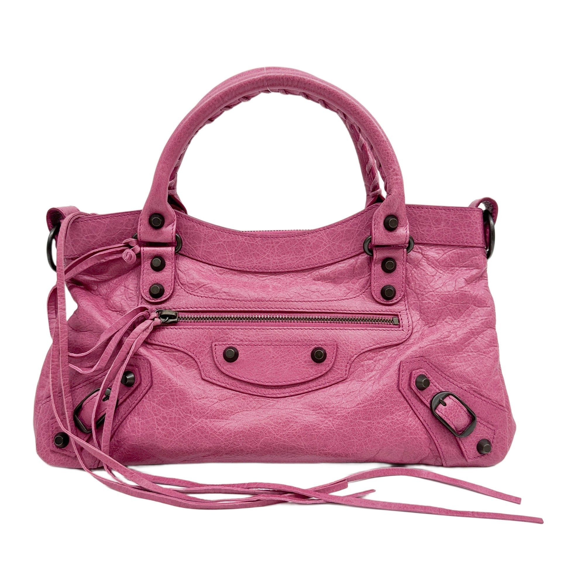The First Pink Leather Two Way Bag