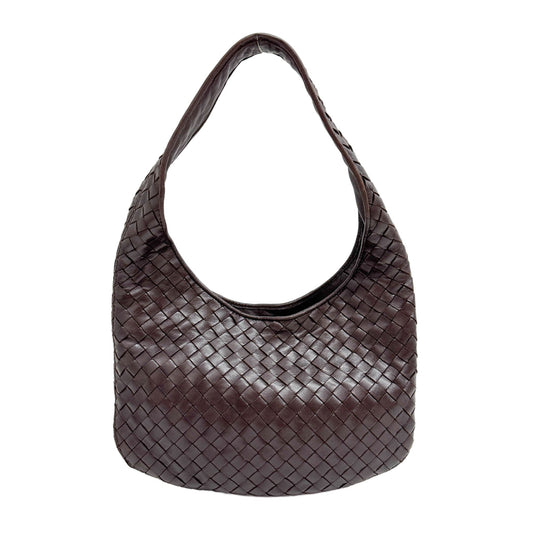 Intrecciato Brown Leather Shoulder Bag