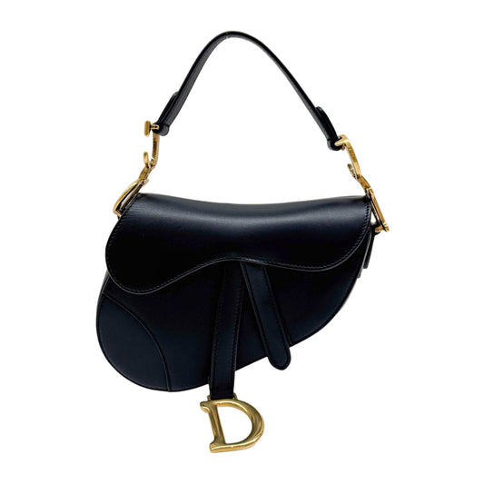 Mini Saddle Black Leather Hand Bag