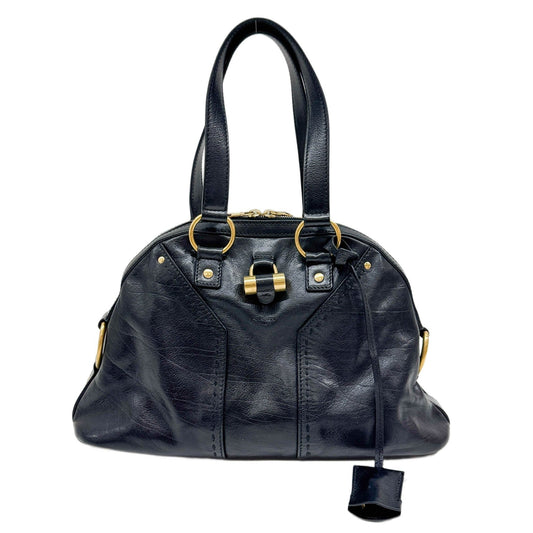 Muse Black Leather Shoulder Bag