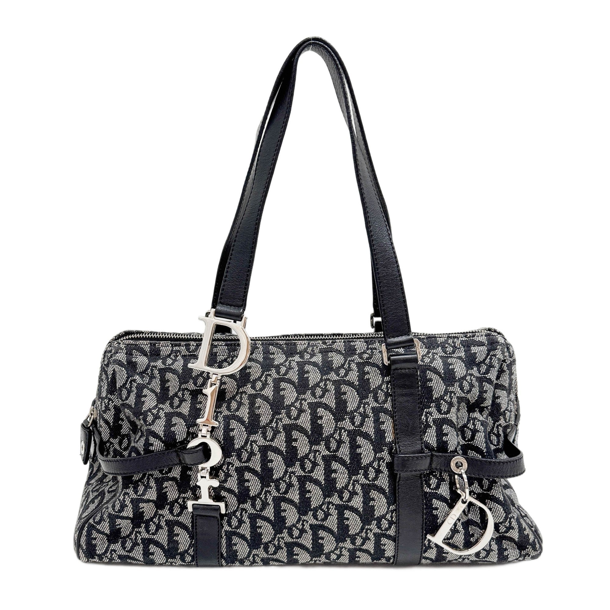 Boston/Bowling Black Trotter Oblique Canvas Shoulder Bag
