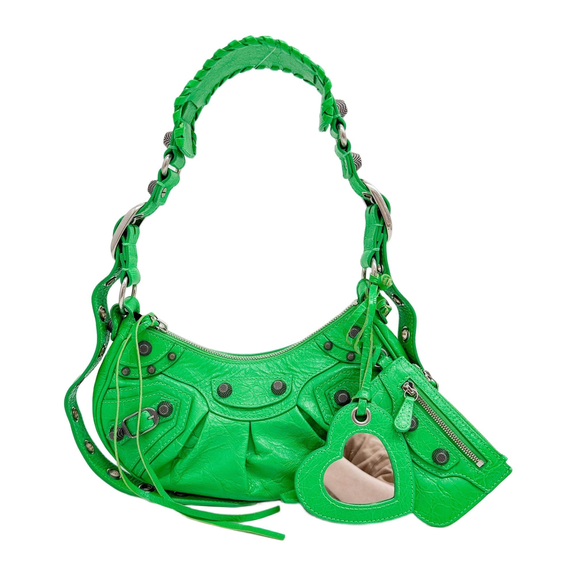 XS Le Cagole Green Leather Shoulder Bag