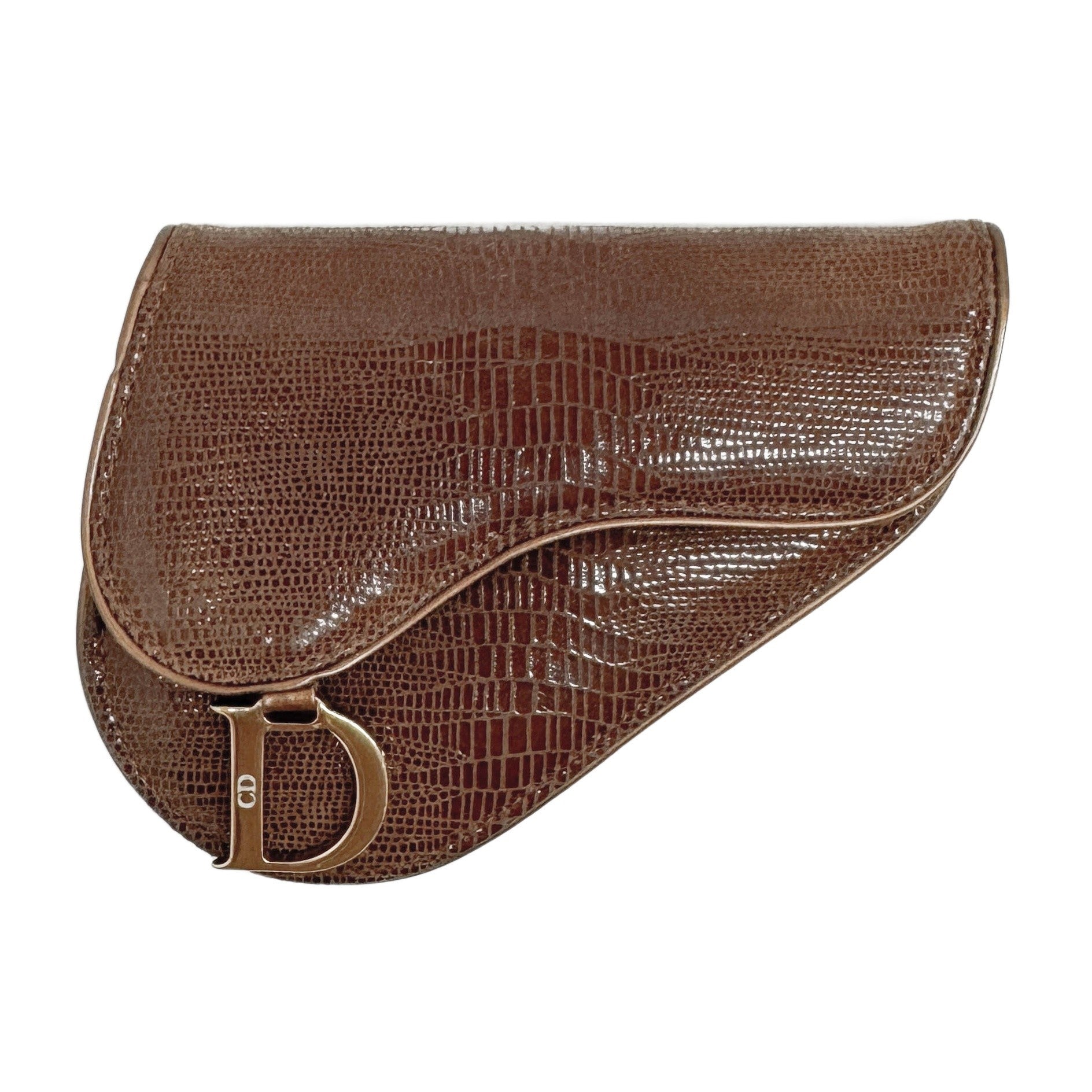 Nano Saddle Brown Lizard Embossed Coin Purse