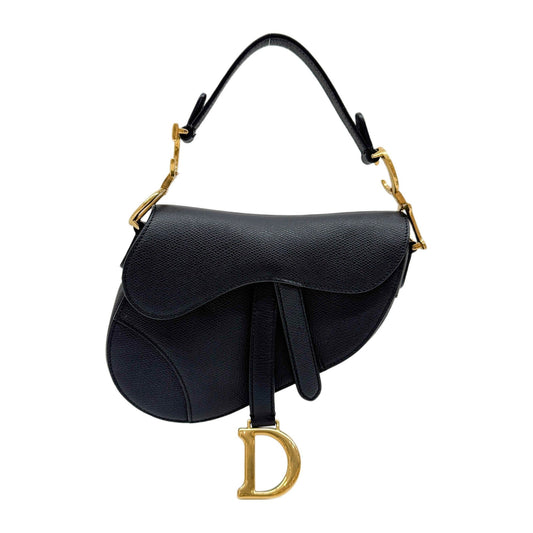 Mini Saddle Black Leather Two Way Bag