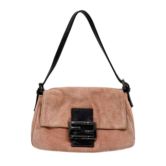 Mini Mamma Baguette Pink Suede Hand Bag