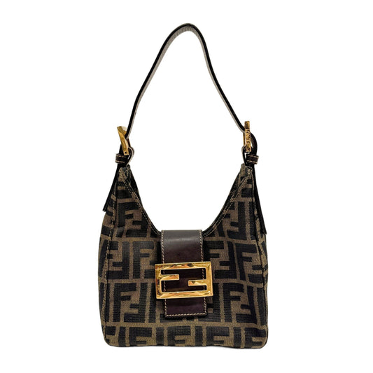 Mini Brown Zucca Canvas Shoulder Bag