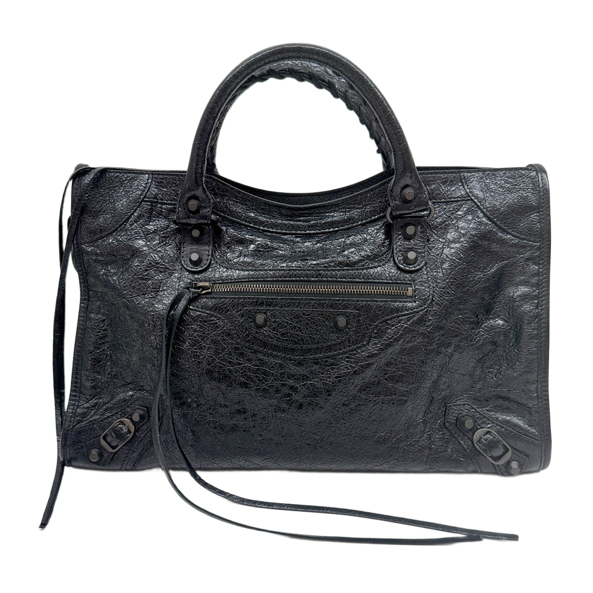 The City Black Leather Two Way Bag