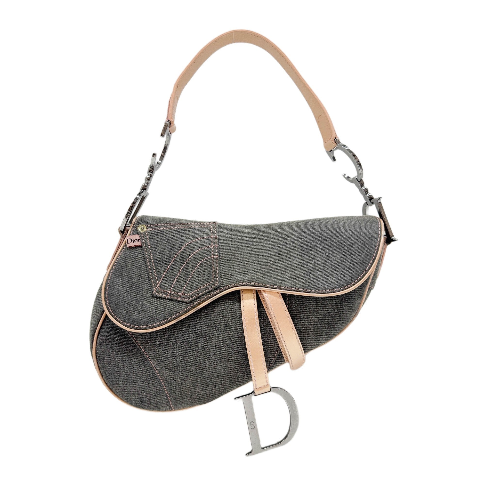 Saddle Blue Denim Shoulder Bag