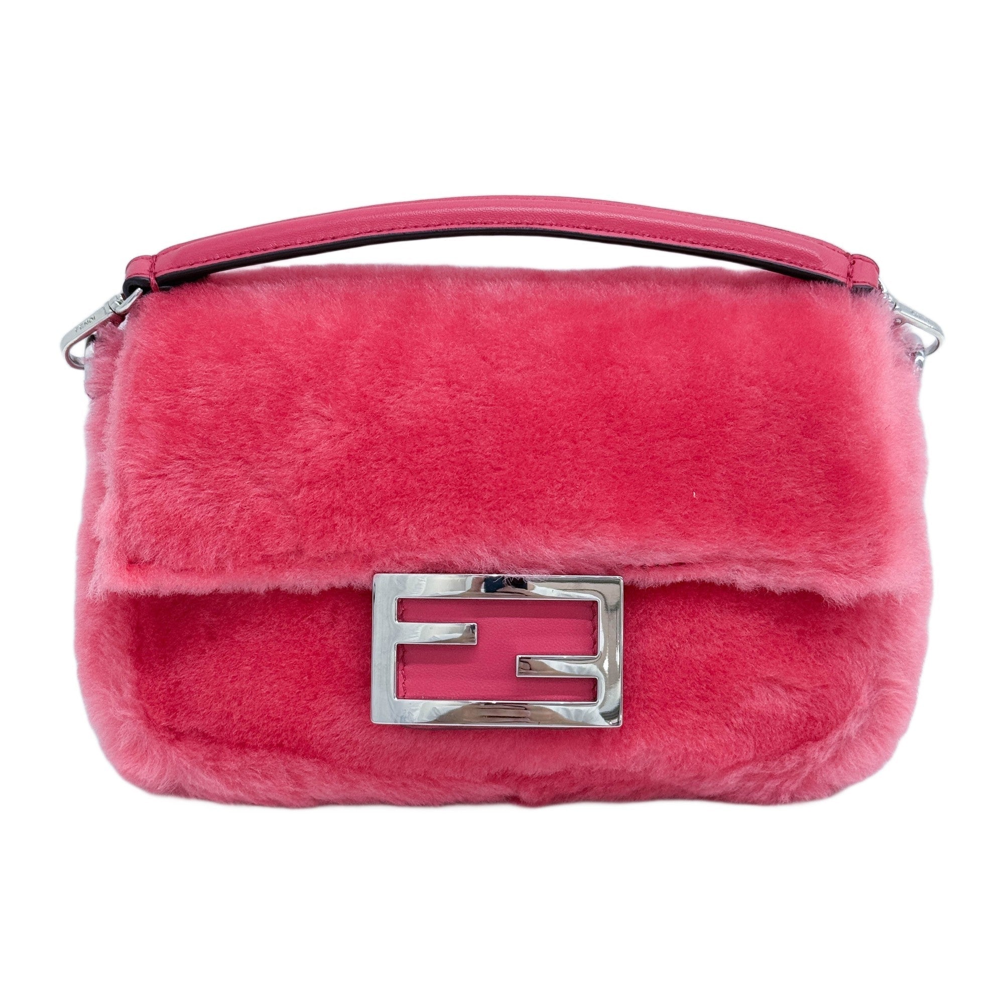 Mini Baguette Pink Fur Two Way Bag