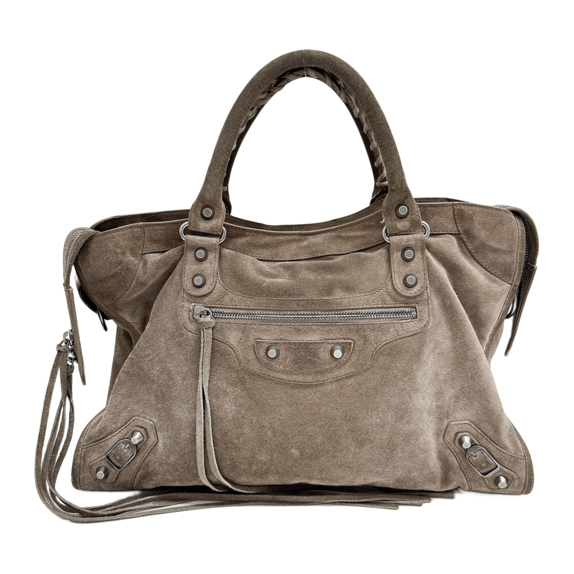 The City Brown Suede Two Way Bag