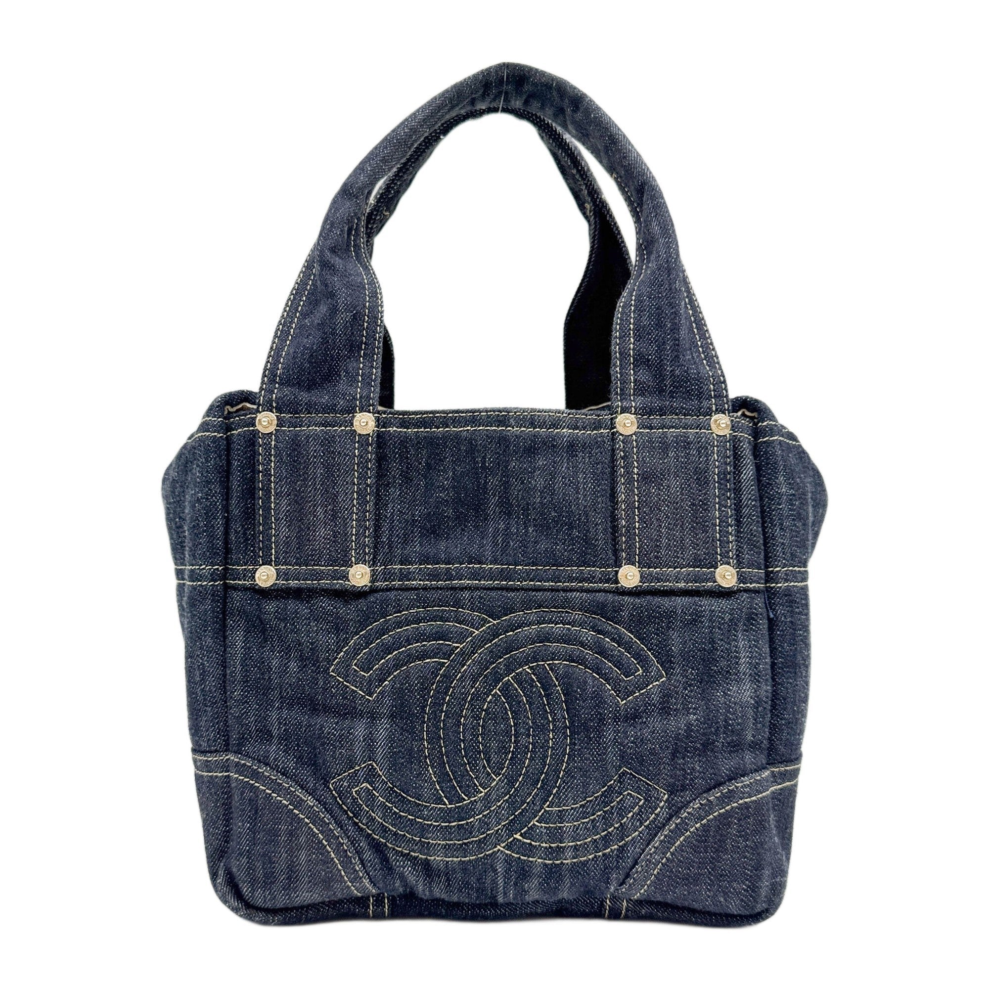 Sparkling 2005-2006 Navy Coco Mark Denim Hand Bag