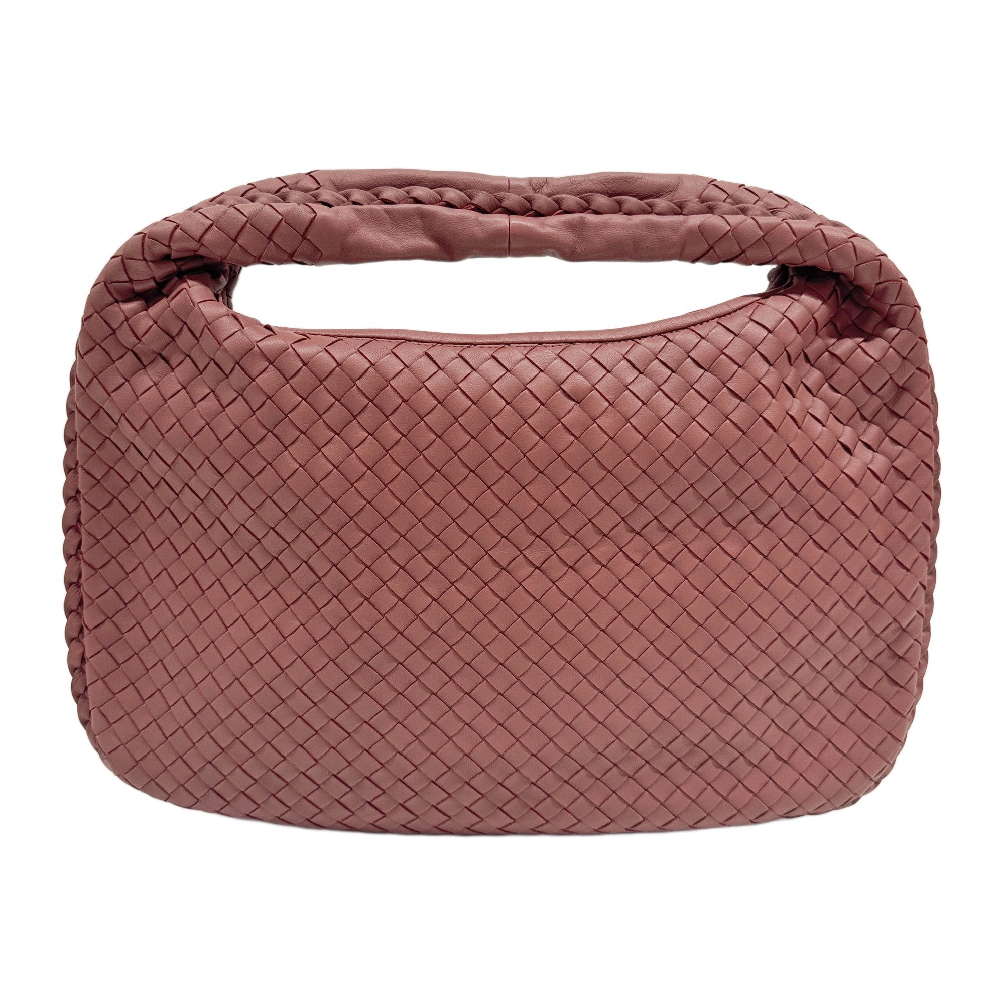 Veneta Intrecciato Red Leather Shoulder Bag