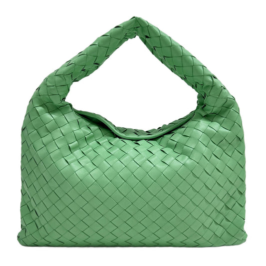 Hop Intrecciato Mint Green Leather Shoulder Bag