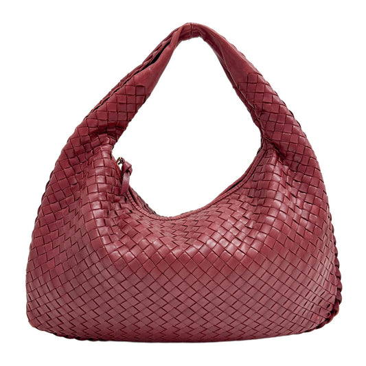 Veneta Intrecciato Red Leather Shoulder Bag