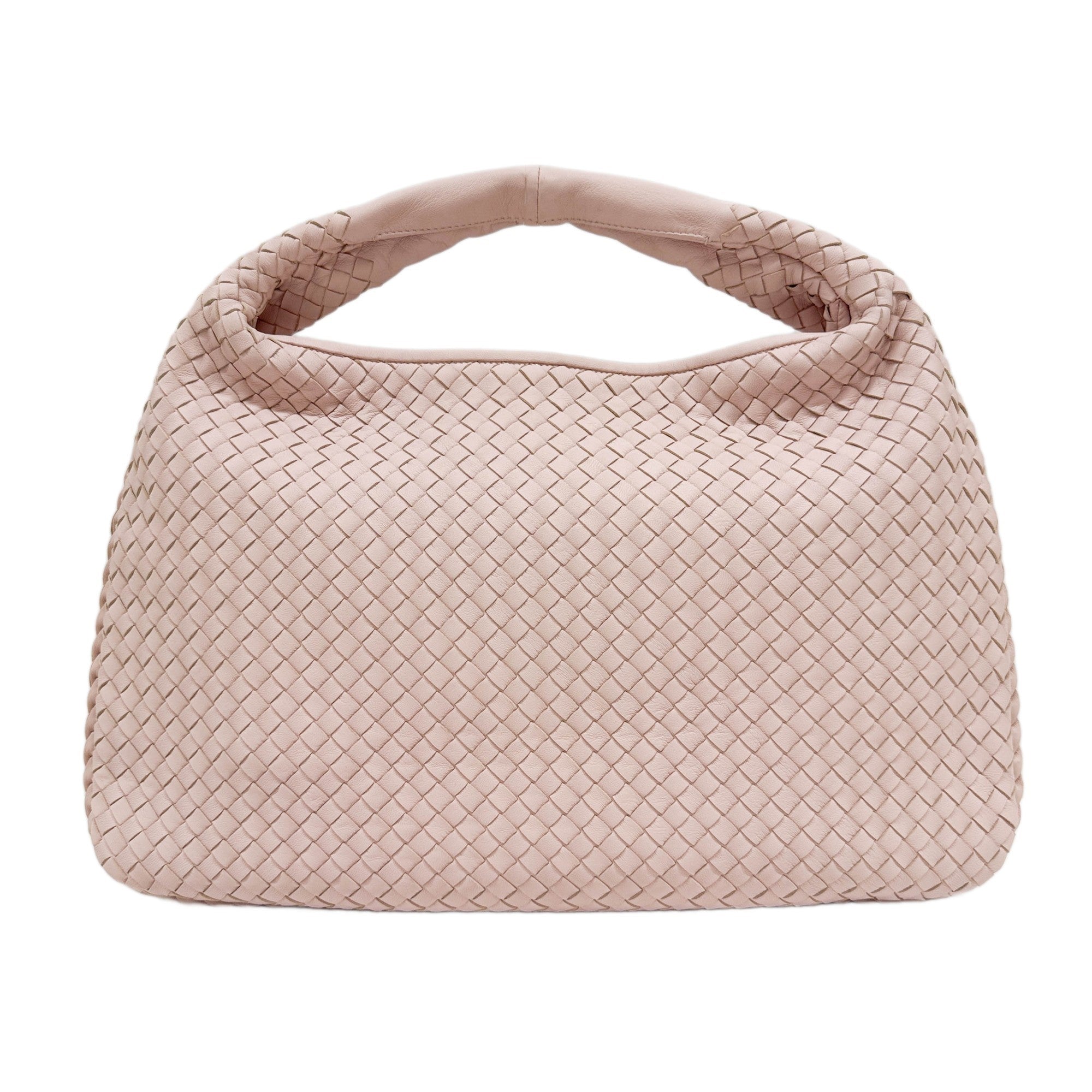 Veneta Intrecciato Pale Pink Leather Shoulder Bag