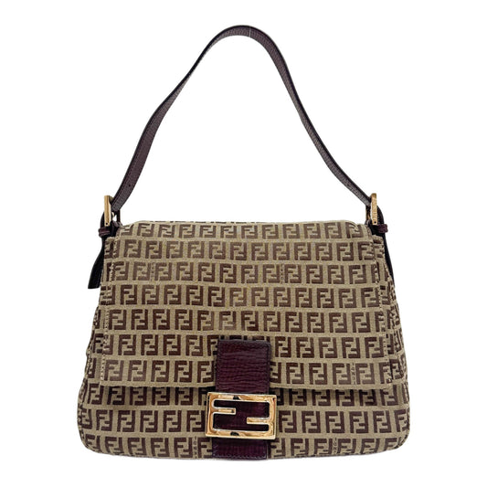 Mamma Baguette Brown Zucchino Canvas Shoulder Bag