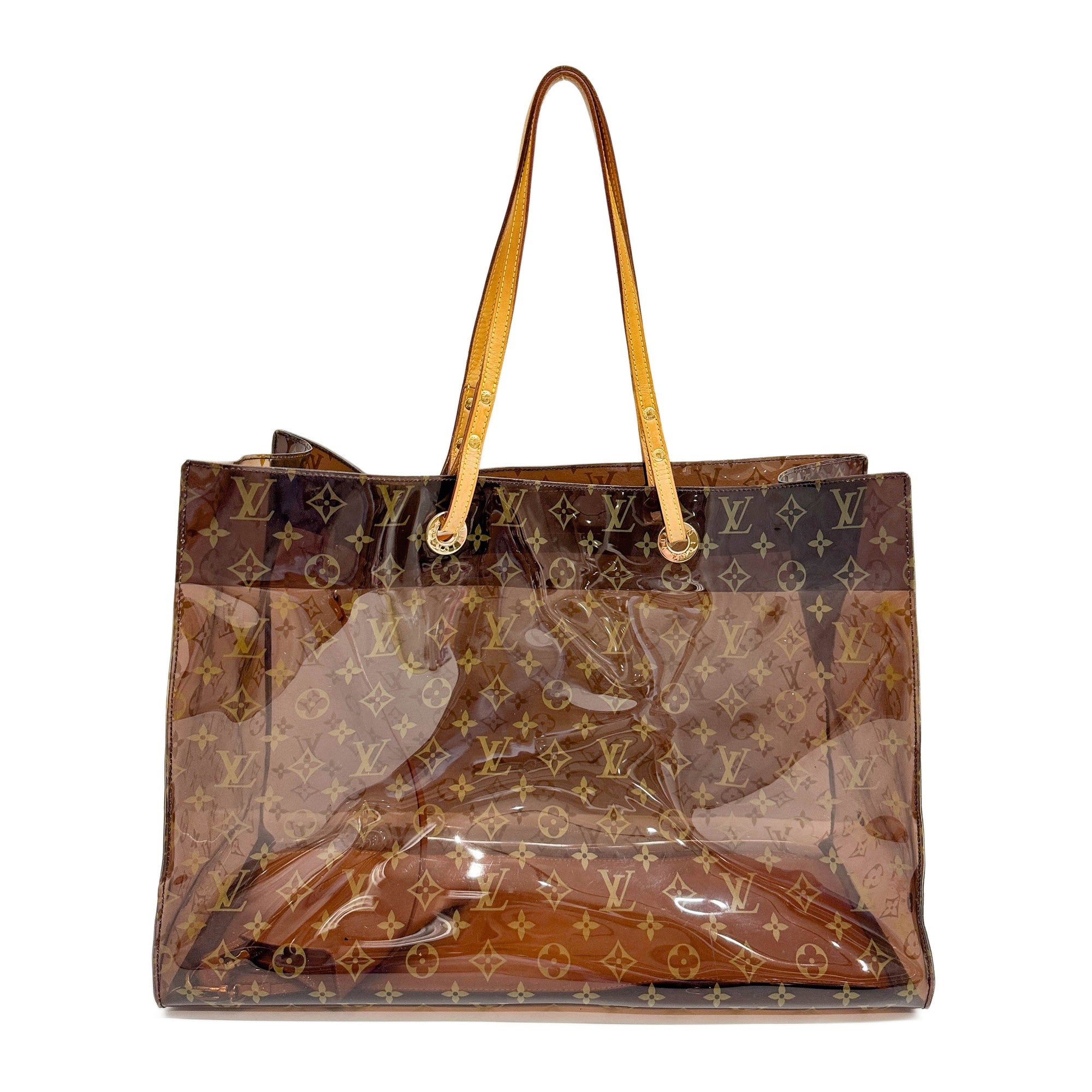 Monogram Brown Vinyl Cabas Cruise Tote Shoulder Bag