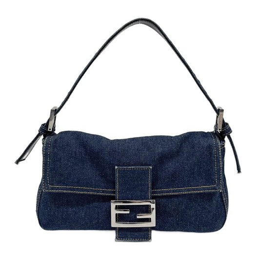 Baguette Blue Denim Shoulder Bag