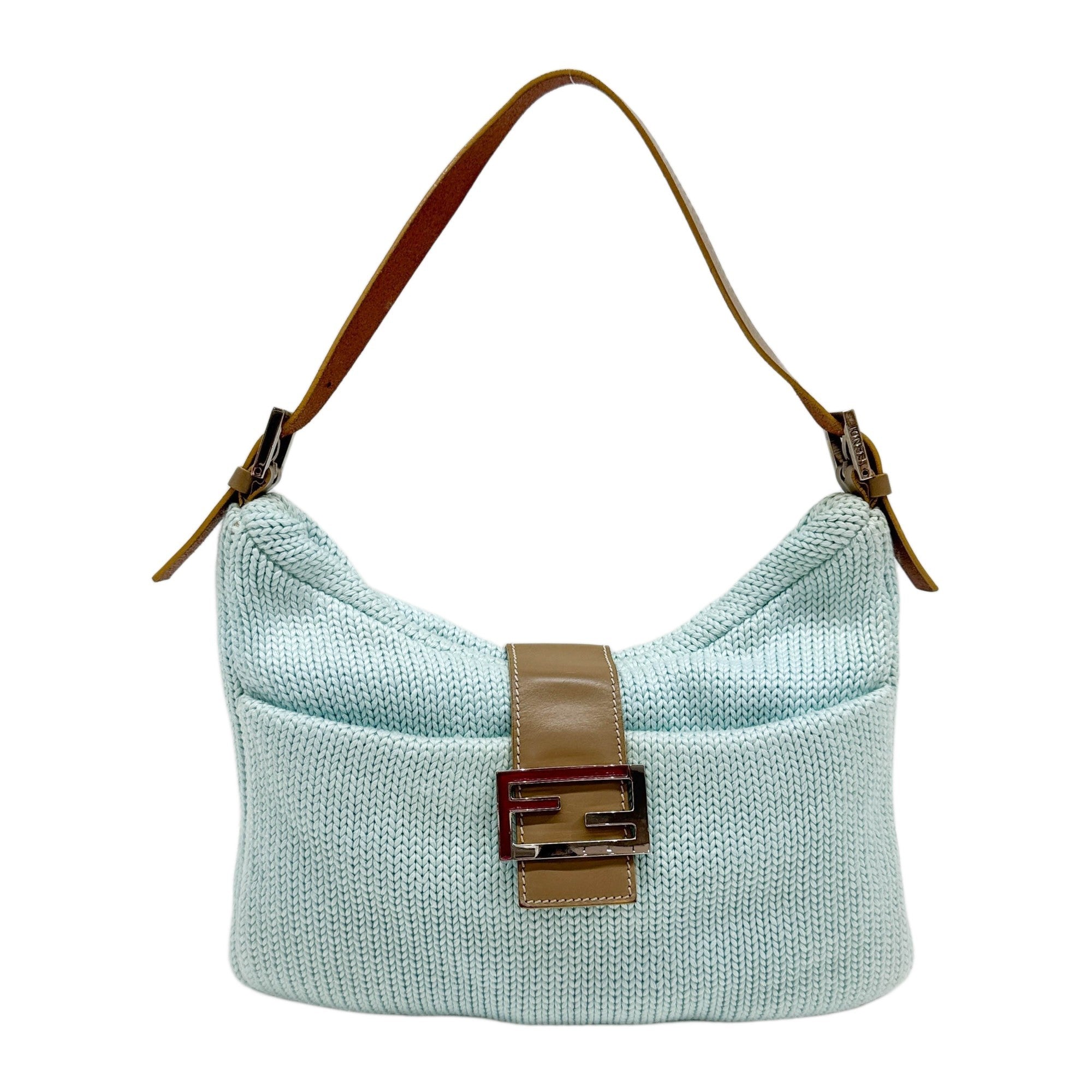 Green Wool Knit Shoulder Bag