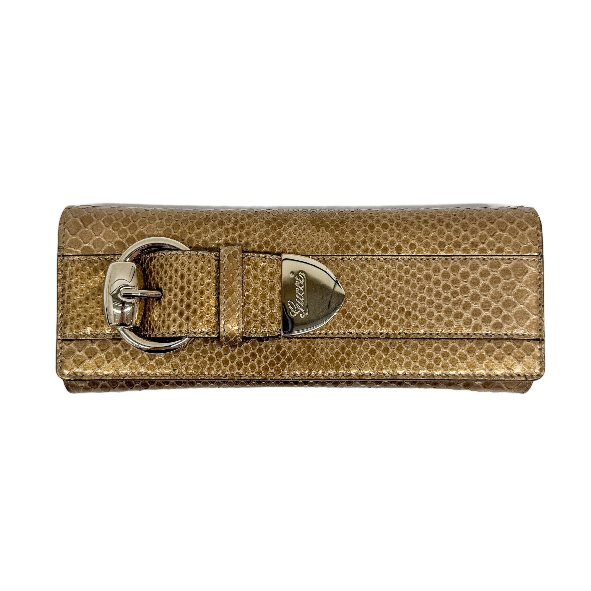 Gold Lizard Clutch Bag