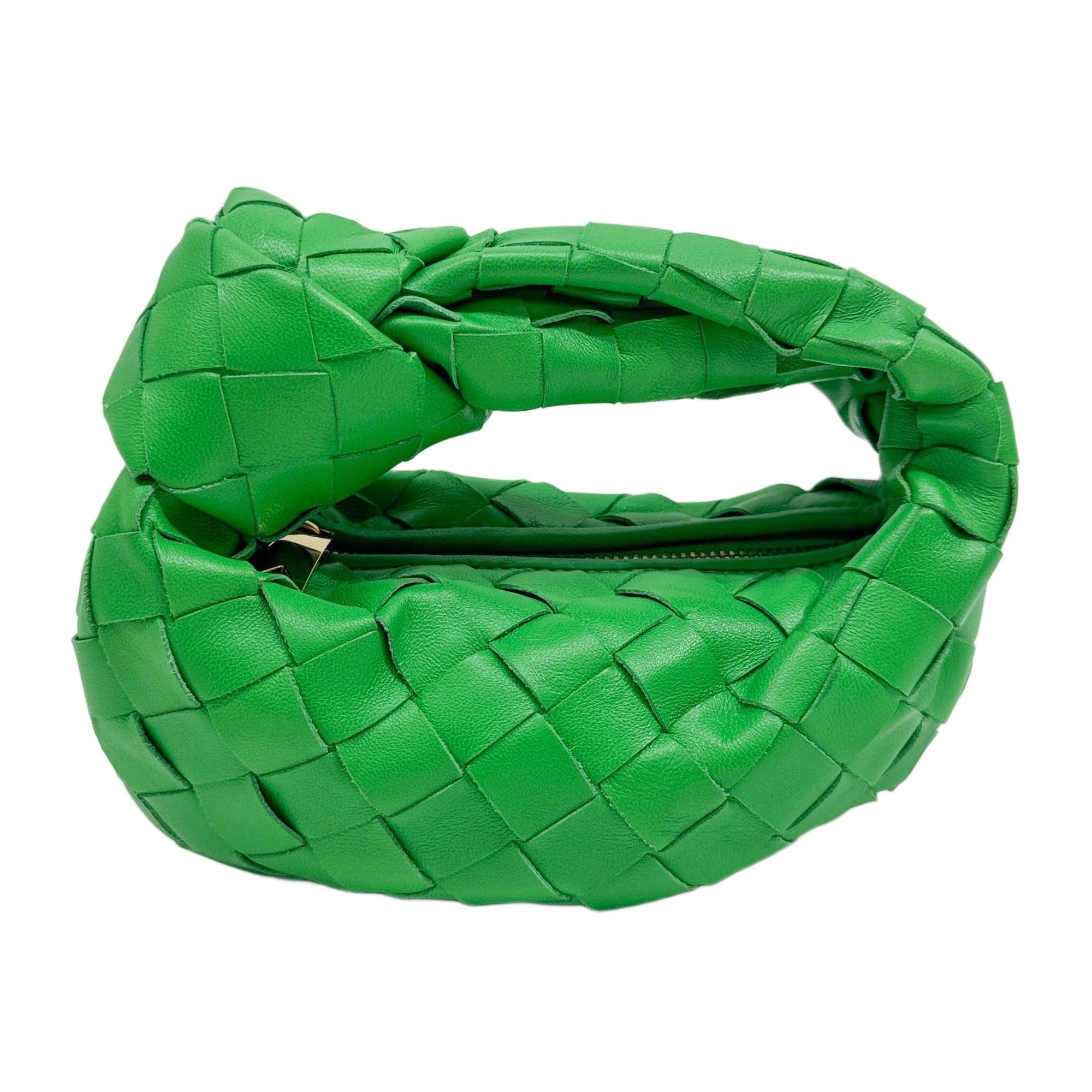 Mini Jodie Green Leather Handle Bag
