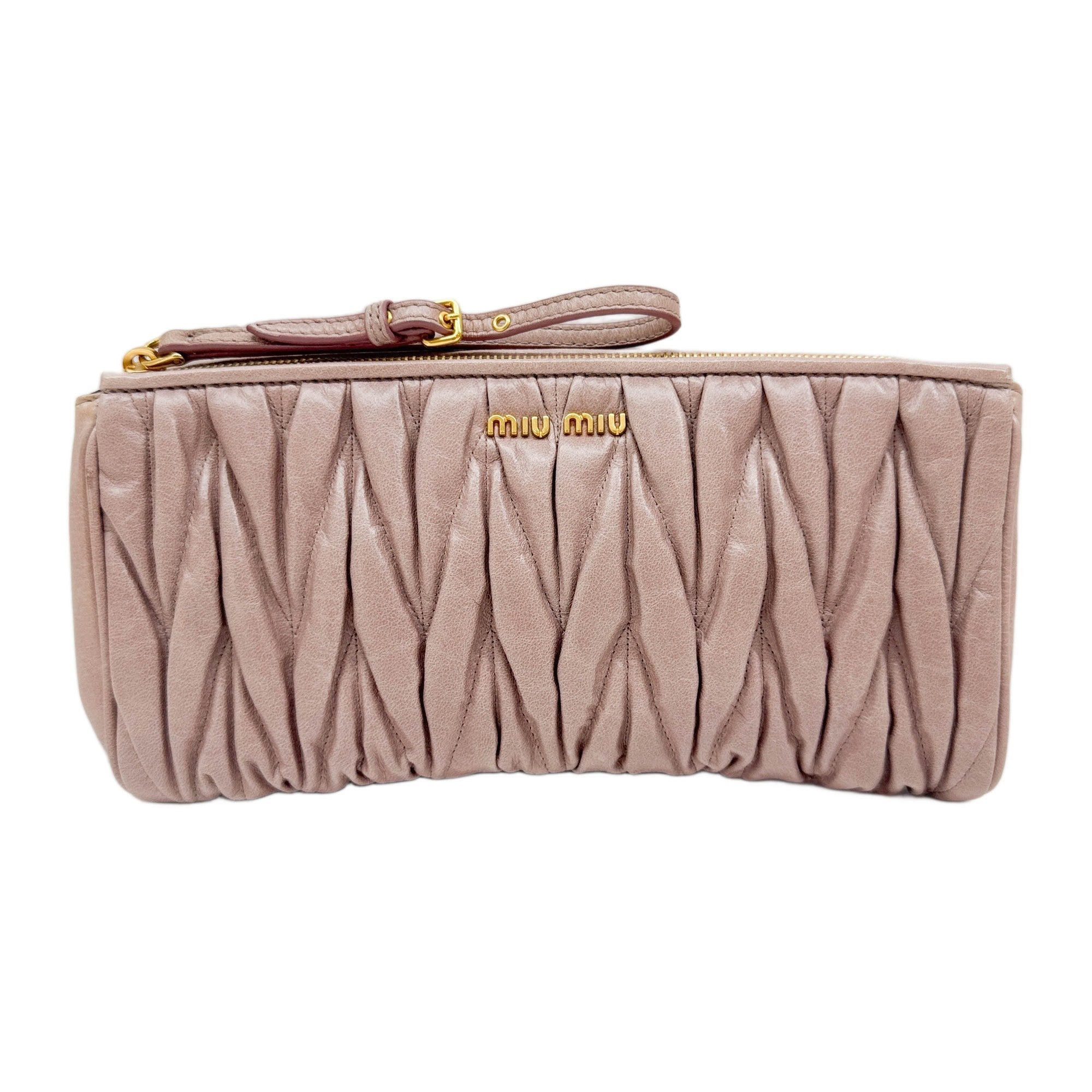 Lavender Leather Clutch Bag
