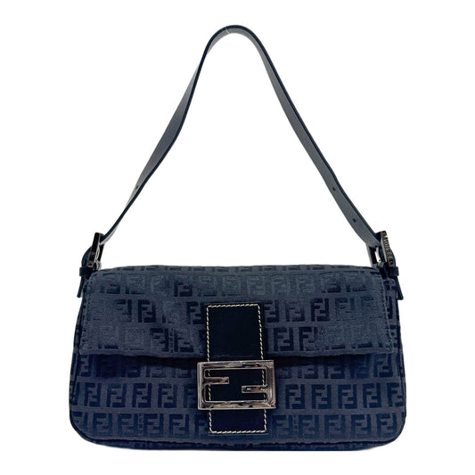 Baguette Black Zucchino Canvas Shoulder Bag