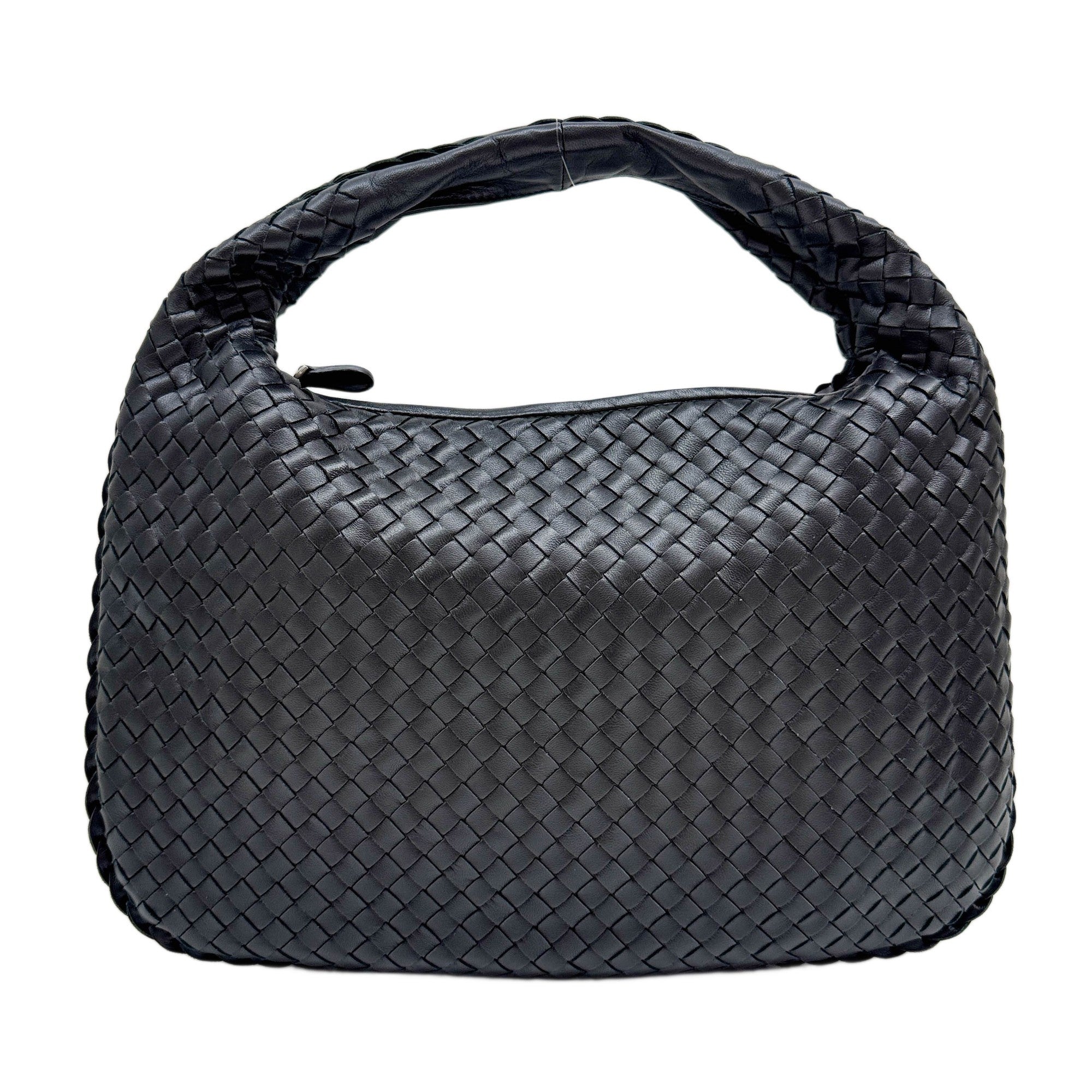 Veneta Intrecciato Black Leather Shoulder Bag
