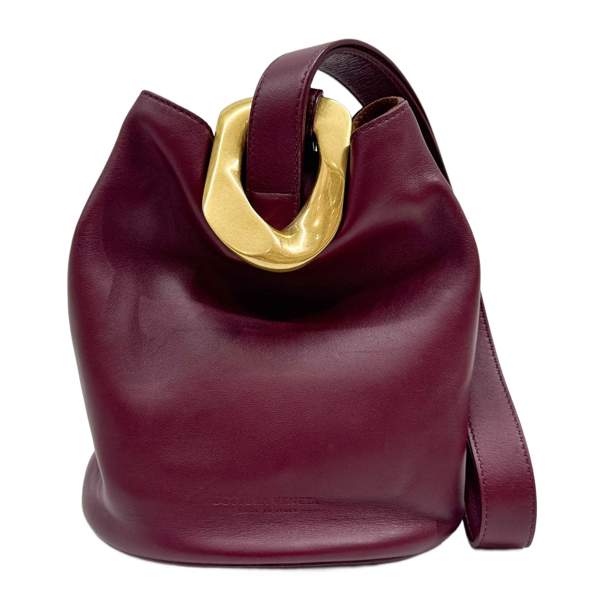 Mini Drop Red Leather Handle Bag