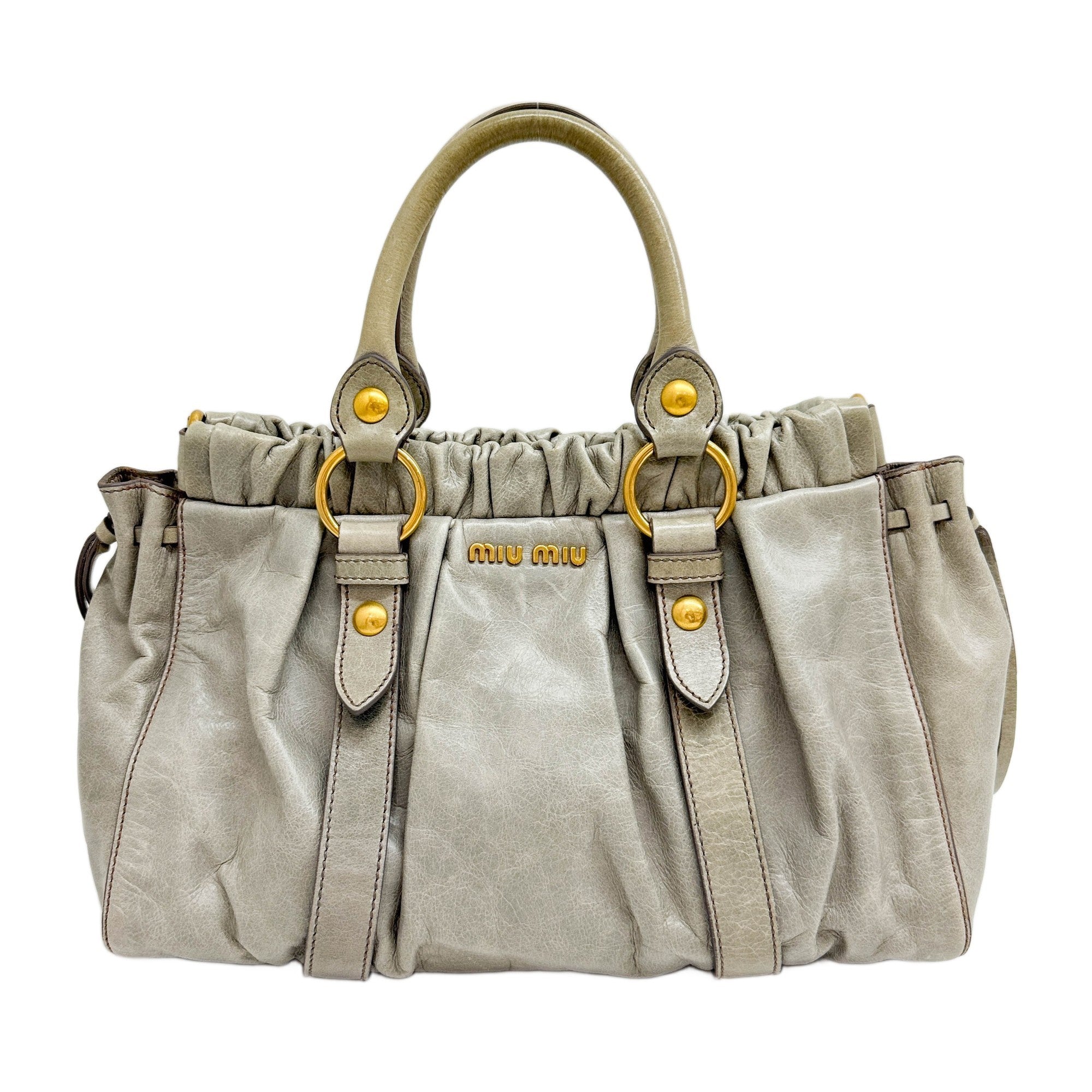 Vitello Mint Green Leather Two Way Bag