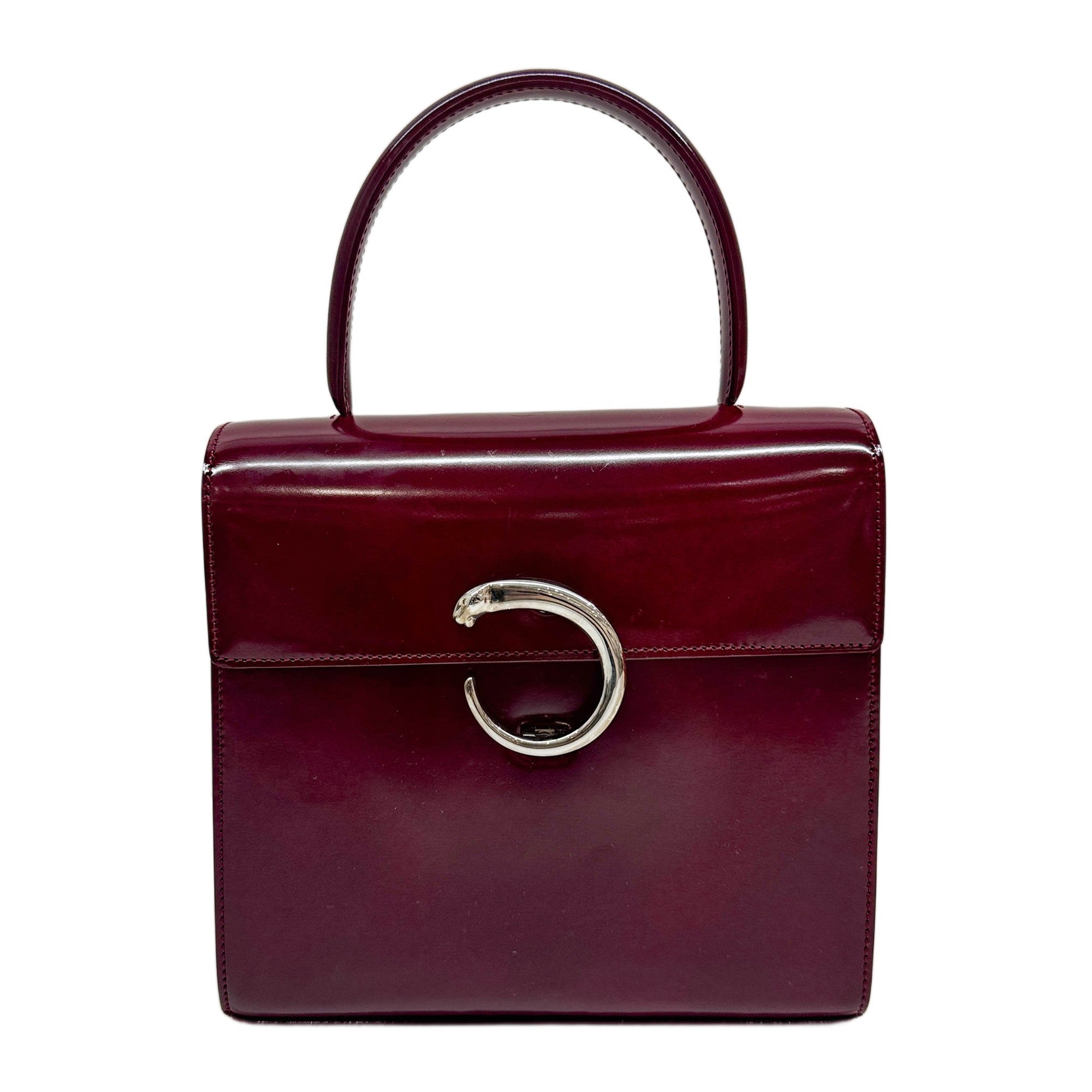 Panthère Cherry Red Leather Hand Bag