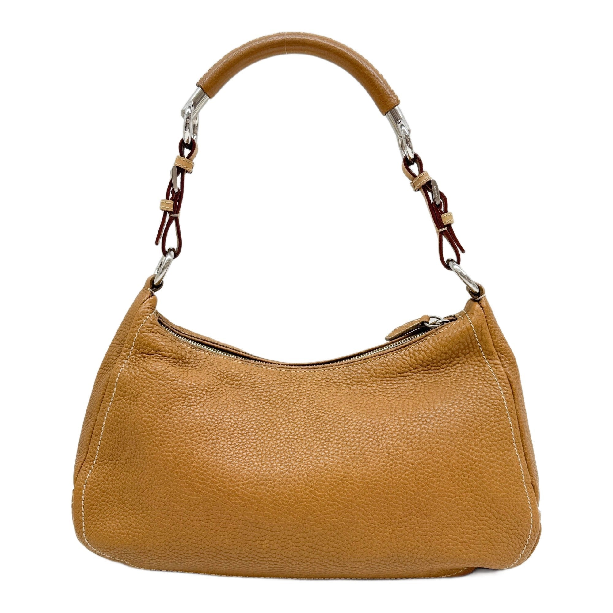 Caramel Brown Leather Hobo Shoulder Bag