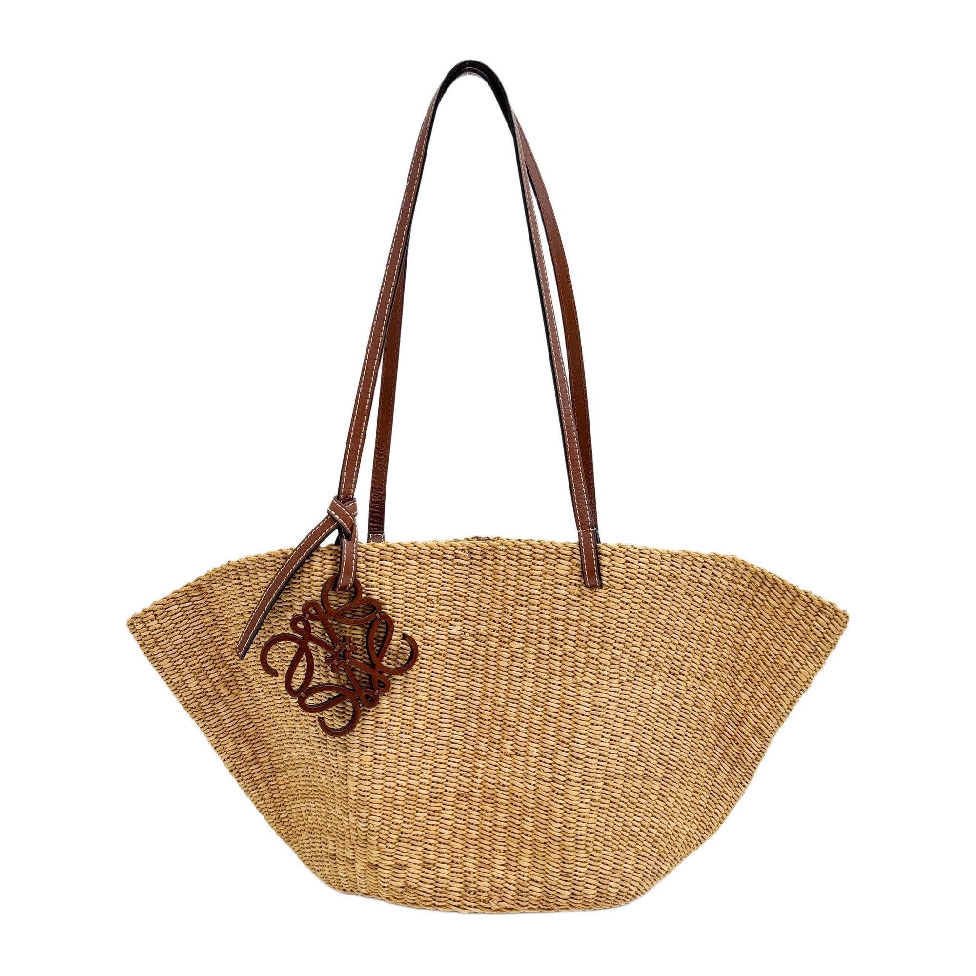 Anagram Brown Raffia Shoulder Bag