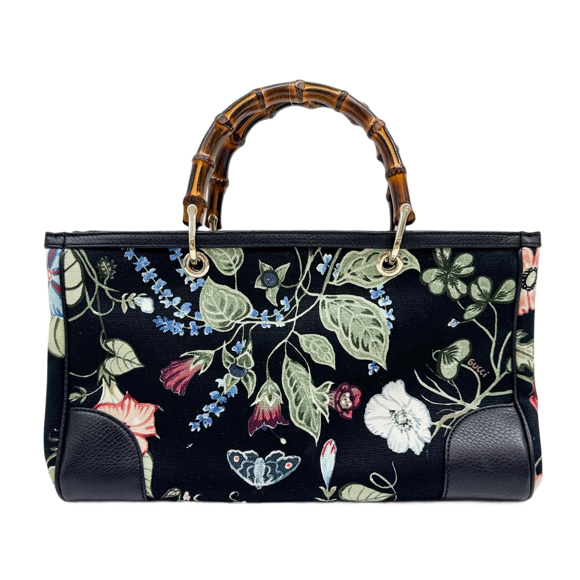 Bamboo Shopper Multicolor Floral Canvas Handle Bag