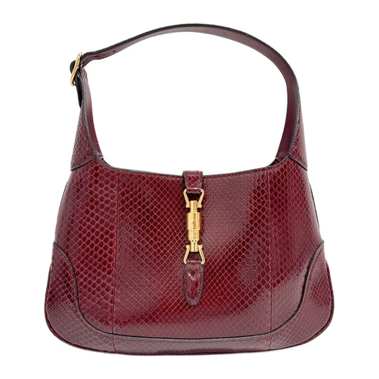 Jackie 1961 Red Embossed Python Leather Shoulder Bag