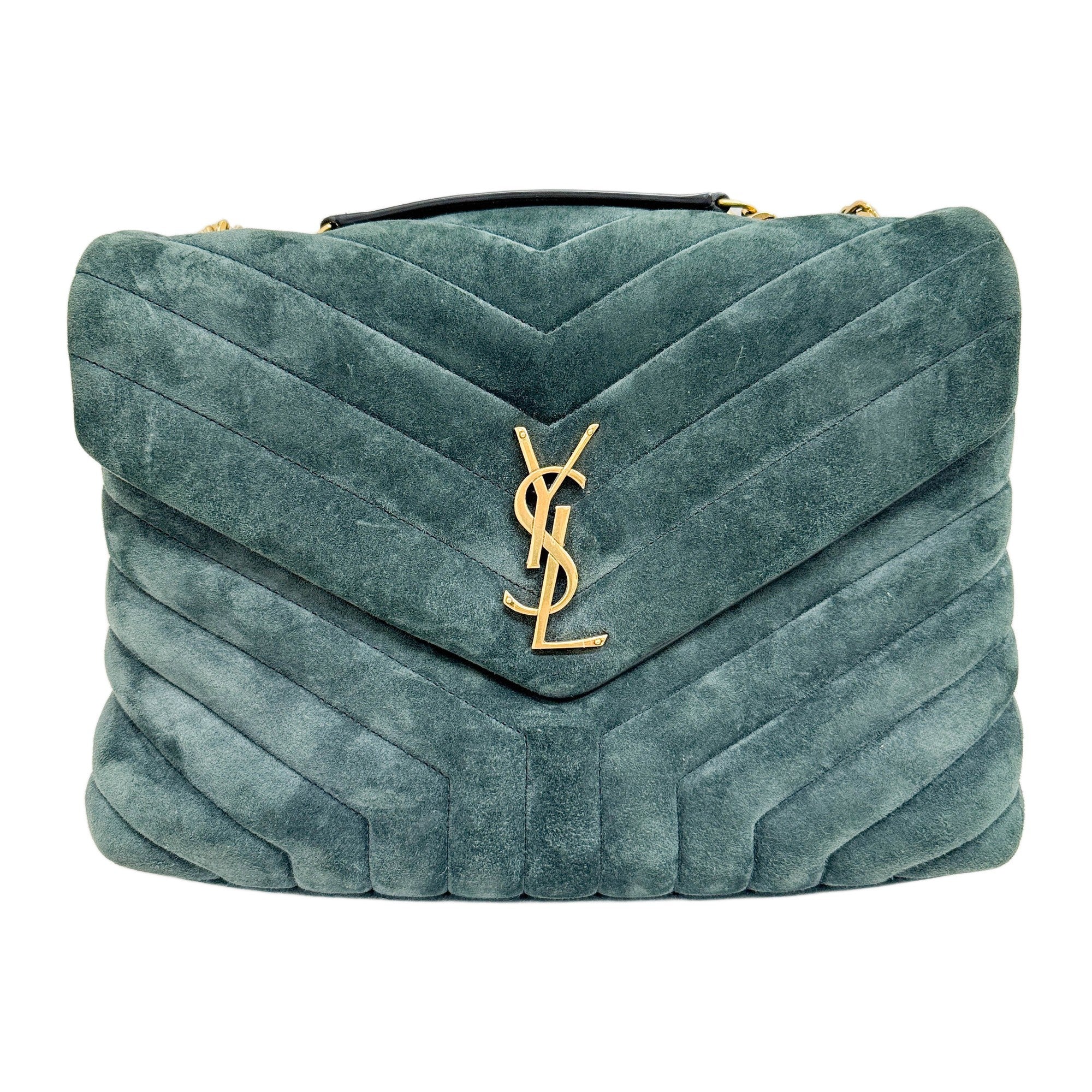 Loulou Green Suede Shoulder Bag