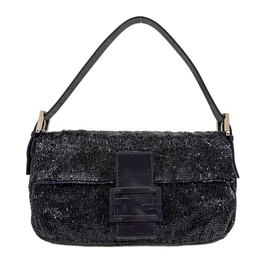 Baguette Black Beads Shoulder Bag