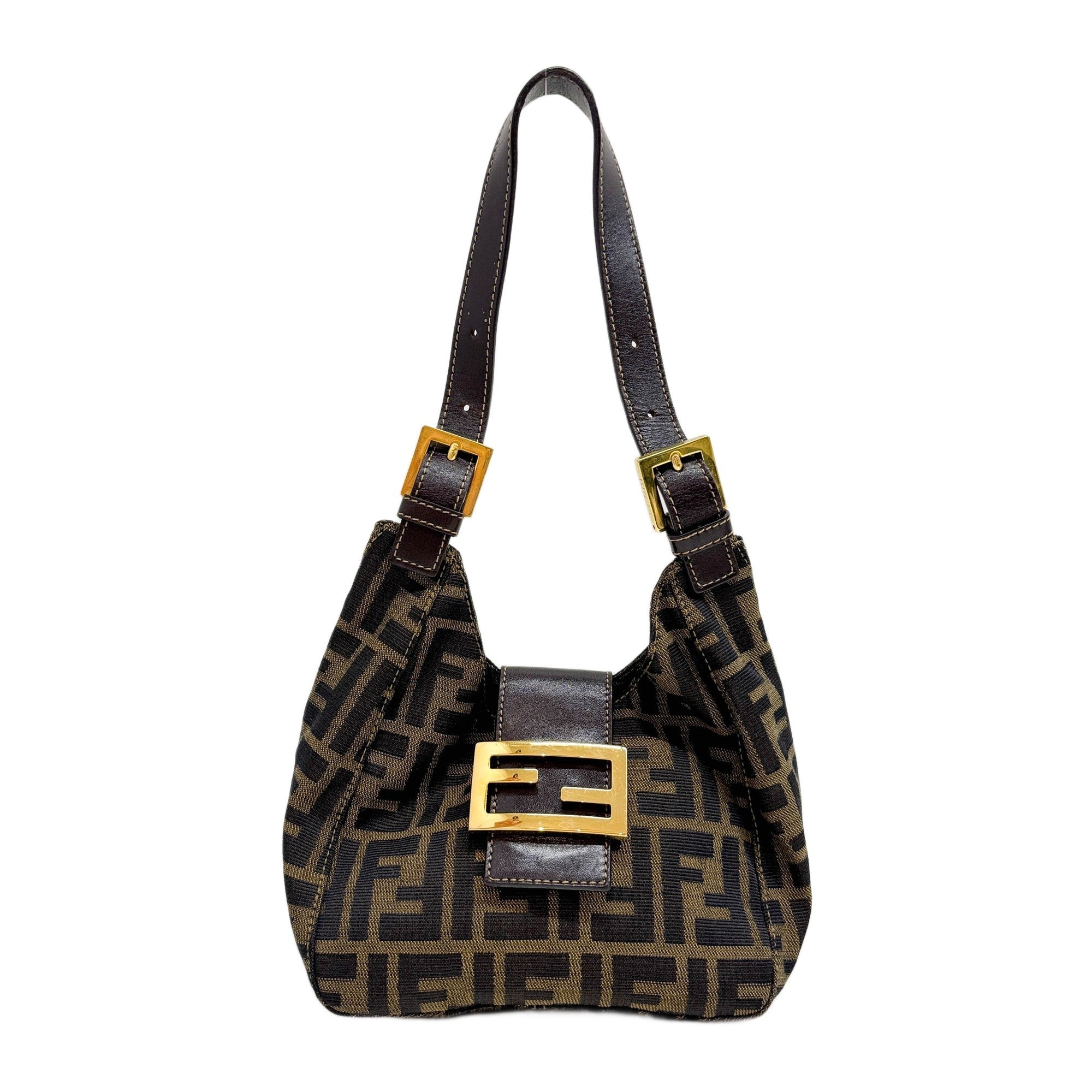 Zucca Brown Canvas Handle Bag
