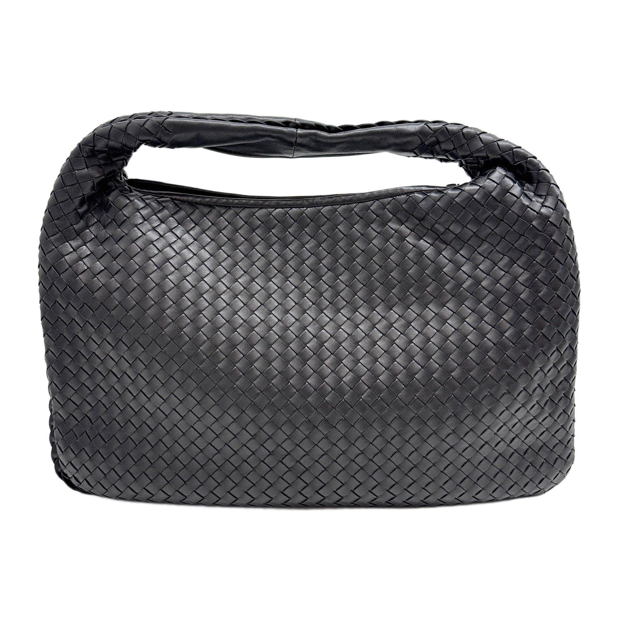 Veneta Intrecciato Black Leather Shoulder Bag