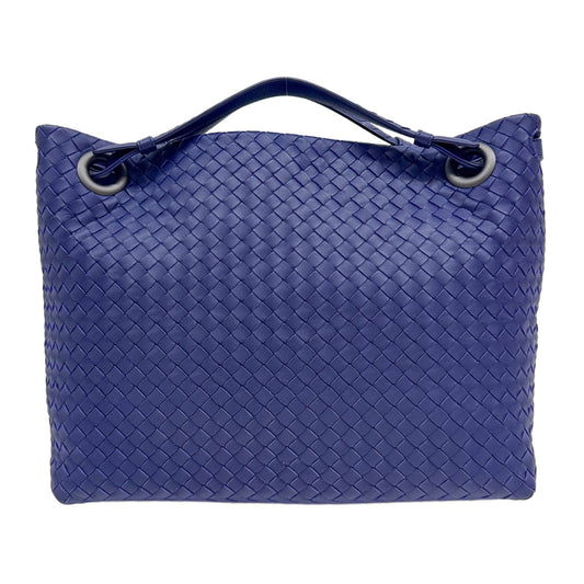 Garda Intrecciato Blue/Plum Leather Handle Bag