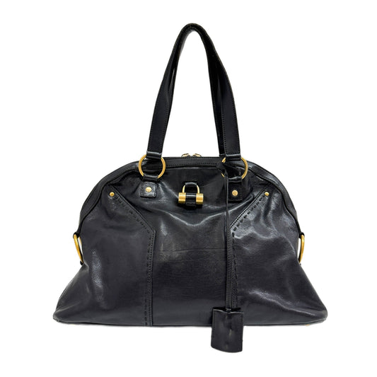 Muse Black Leather Shoulder Bag