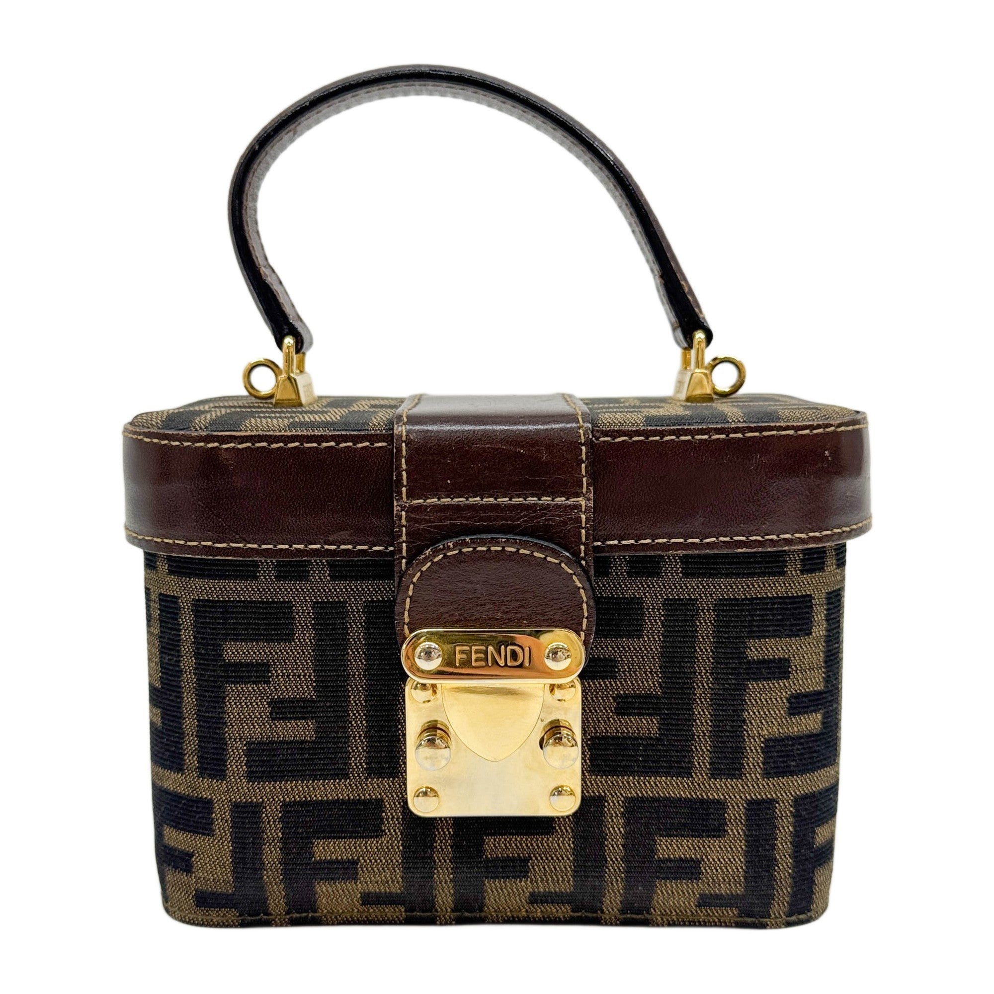 Brown Zucca Canvas Two Way Vanity Bag