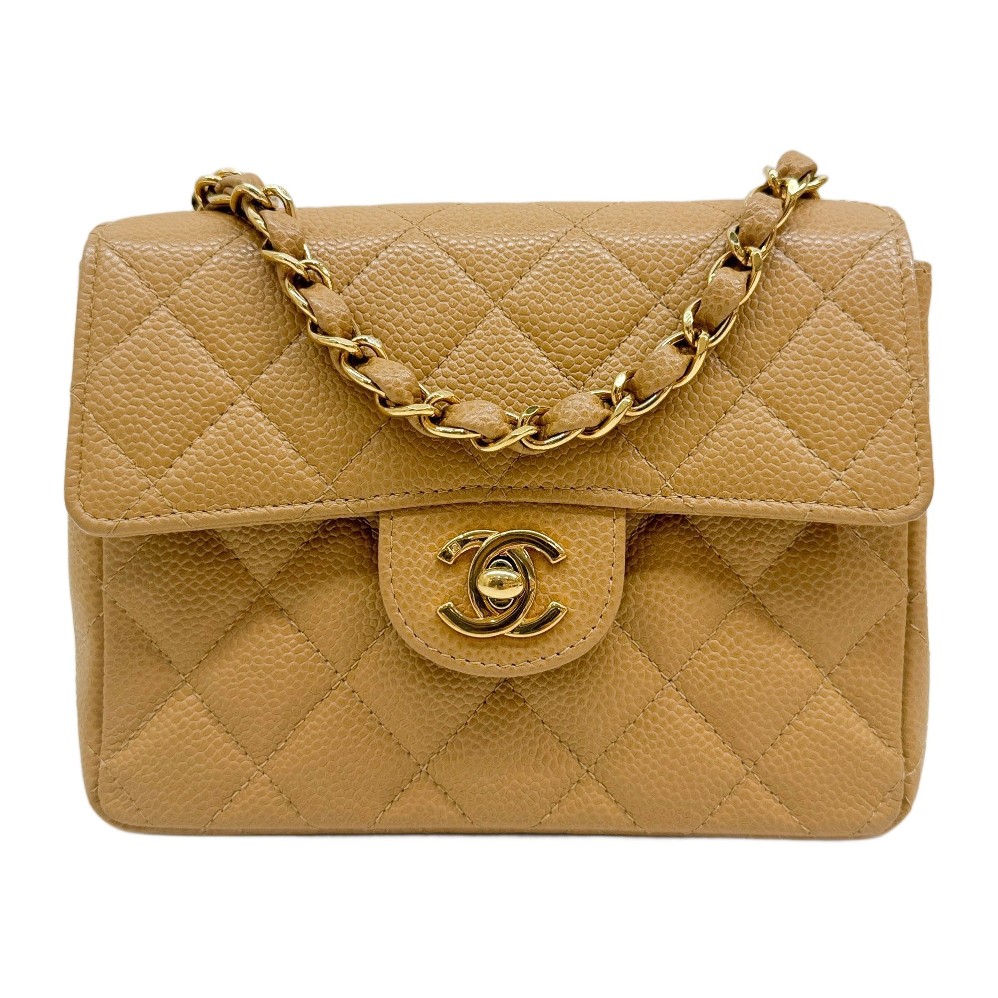Square Mini Classic Flap 2003-2004 Matelasse Brown Leather Shoulder Bag