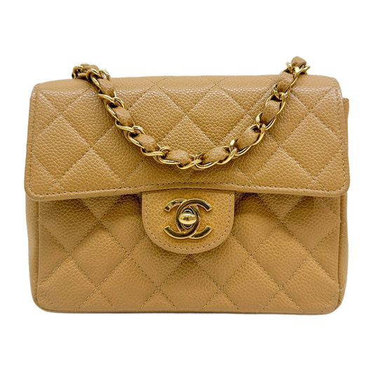 Square Mini Classic Flap 2003-2004 Matelasse Brown Leather Shoulder Bag