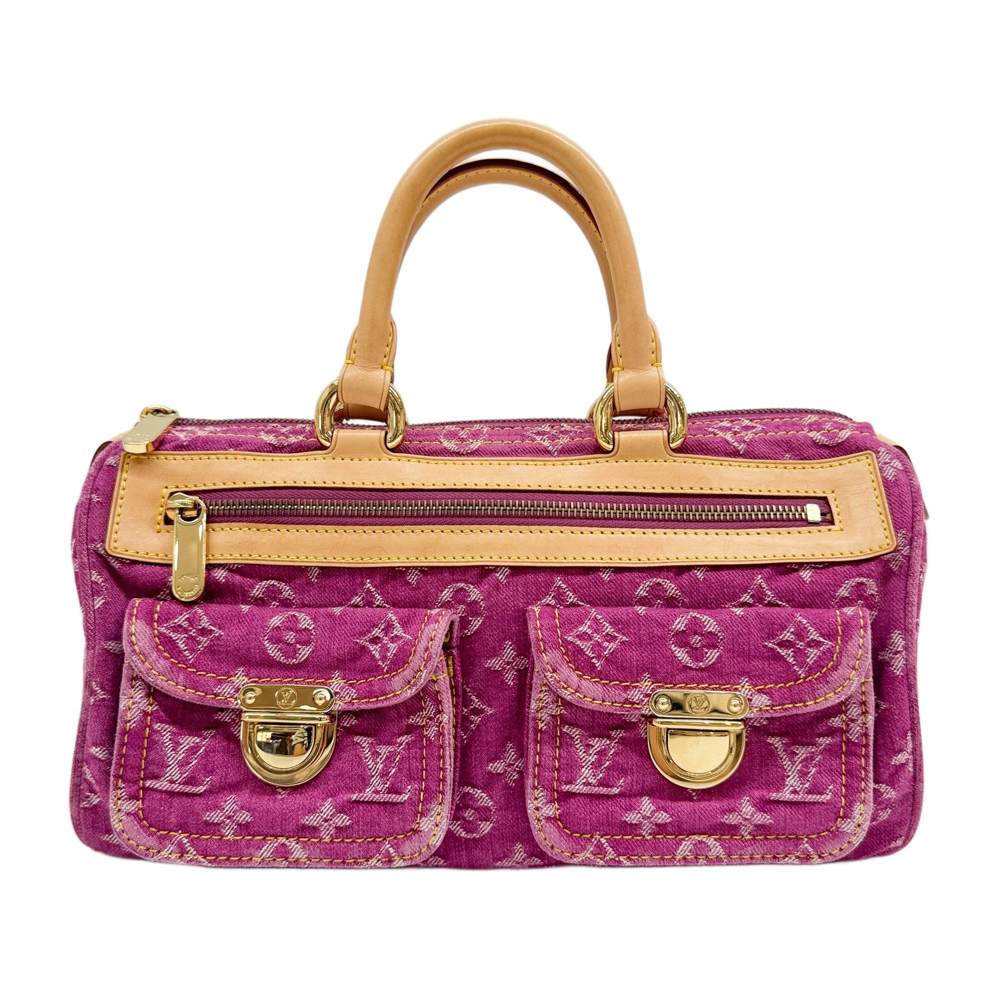 Baggy Pink Monogram Denim Hand Bag