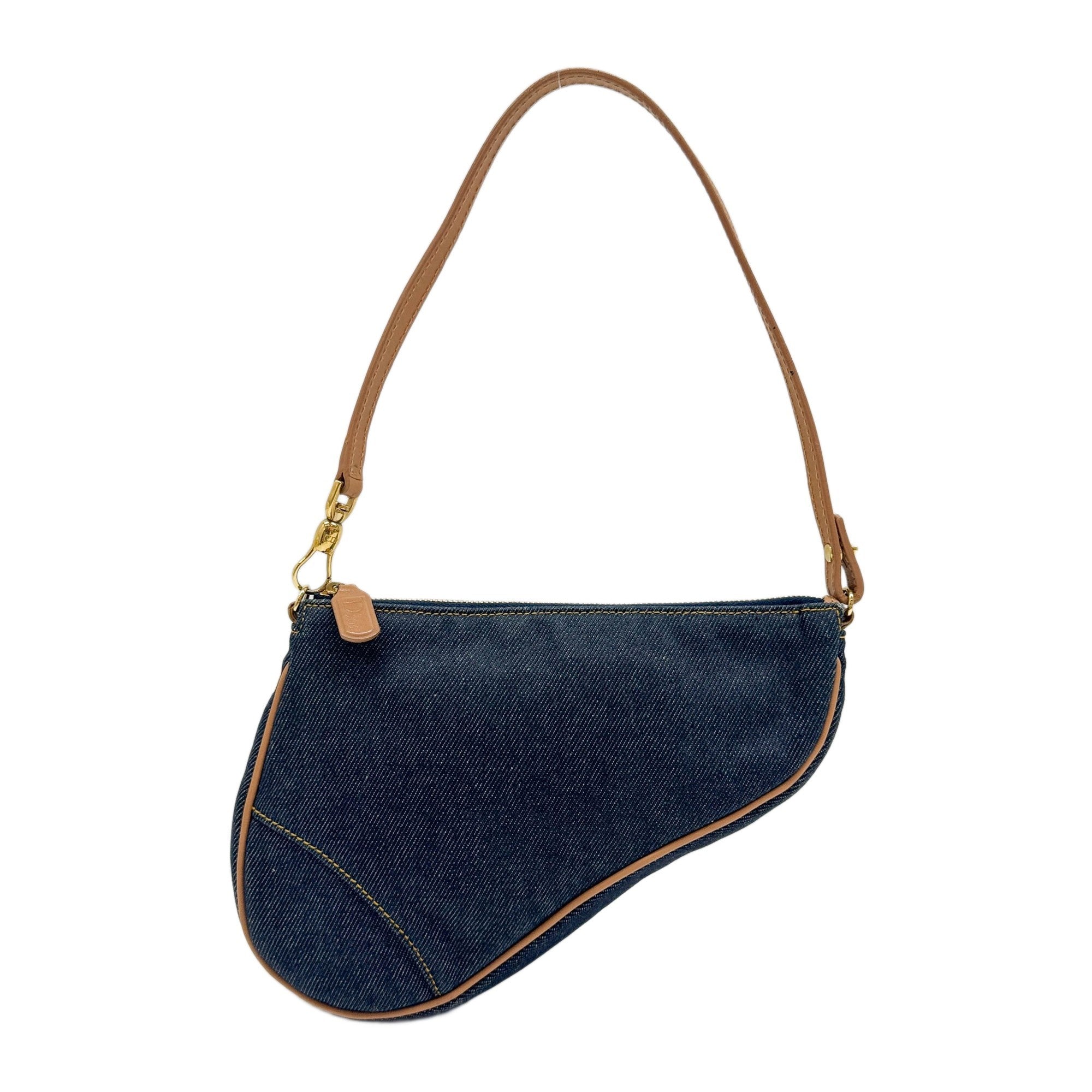 Saddle Pouch Blue Denim Shoulder Bag