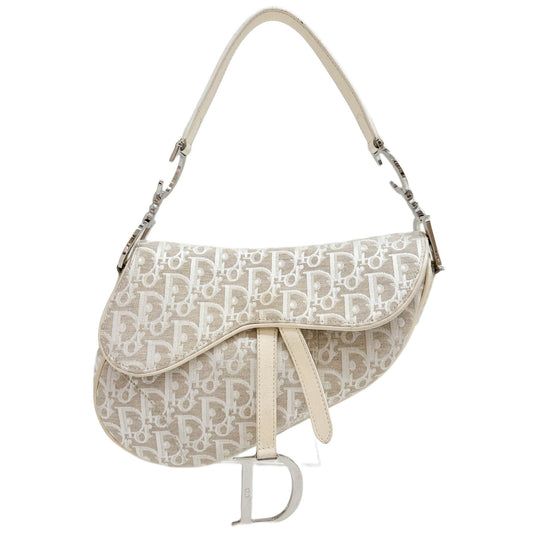 Saddle White Trotter Canvas Shoulder Bag