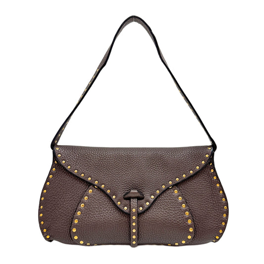 Poulbot Metallic Brown Leather Shoulder Bag