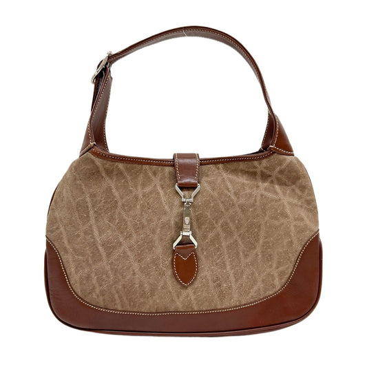 Jackie Brown Elephant Embossed Leather Shoulder Bag